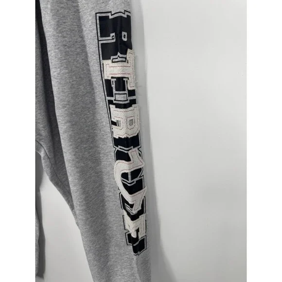 NWT True Religion Terry Applique Joggers Men's 2XL Heather Gray Elastic Waist